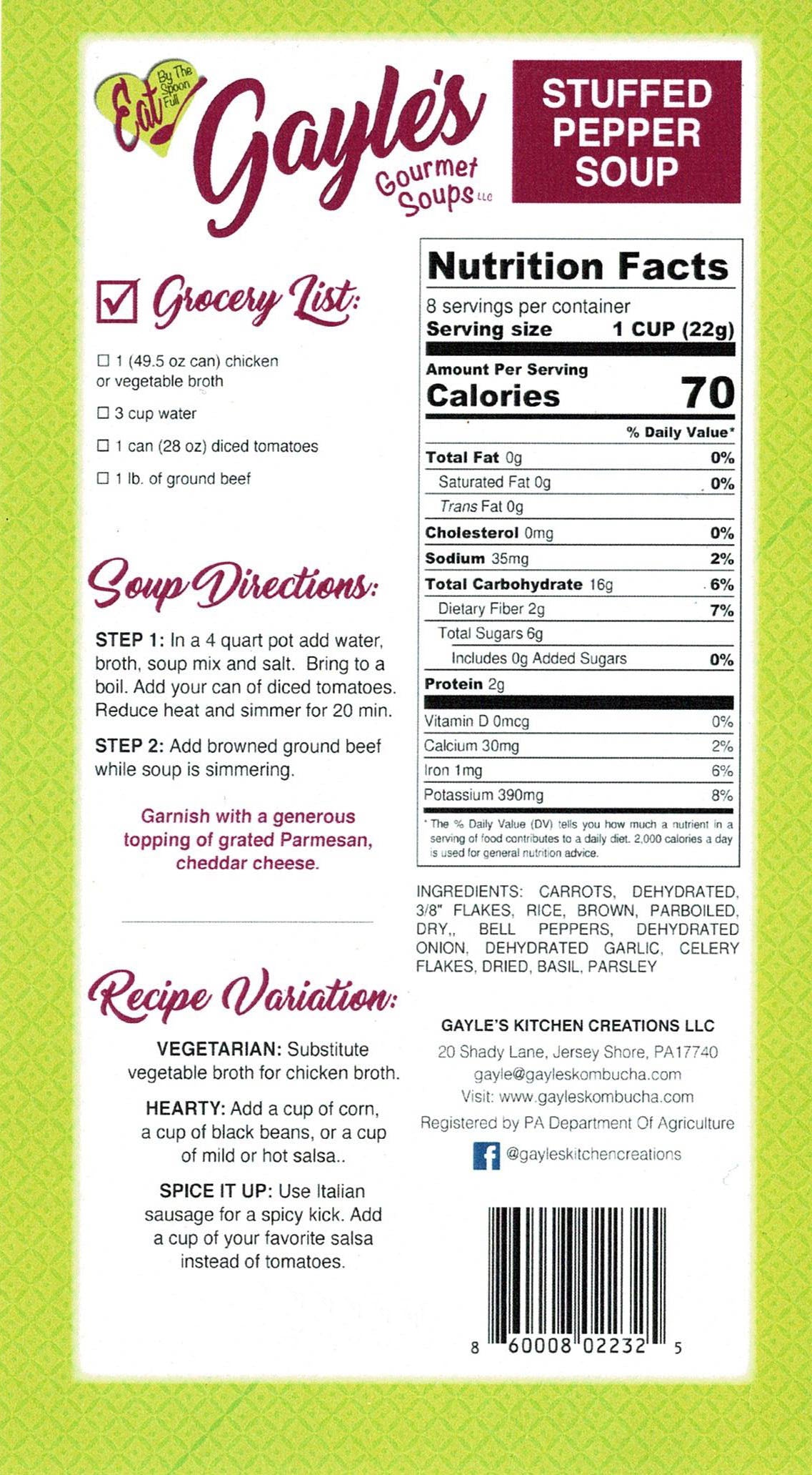 Stuffed Pepper Soup - Gayle's Gourmet Soups