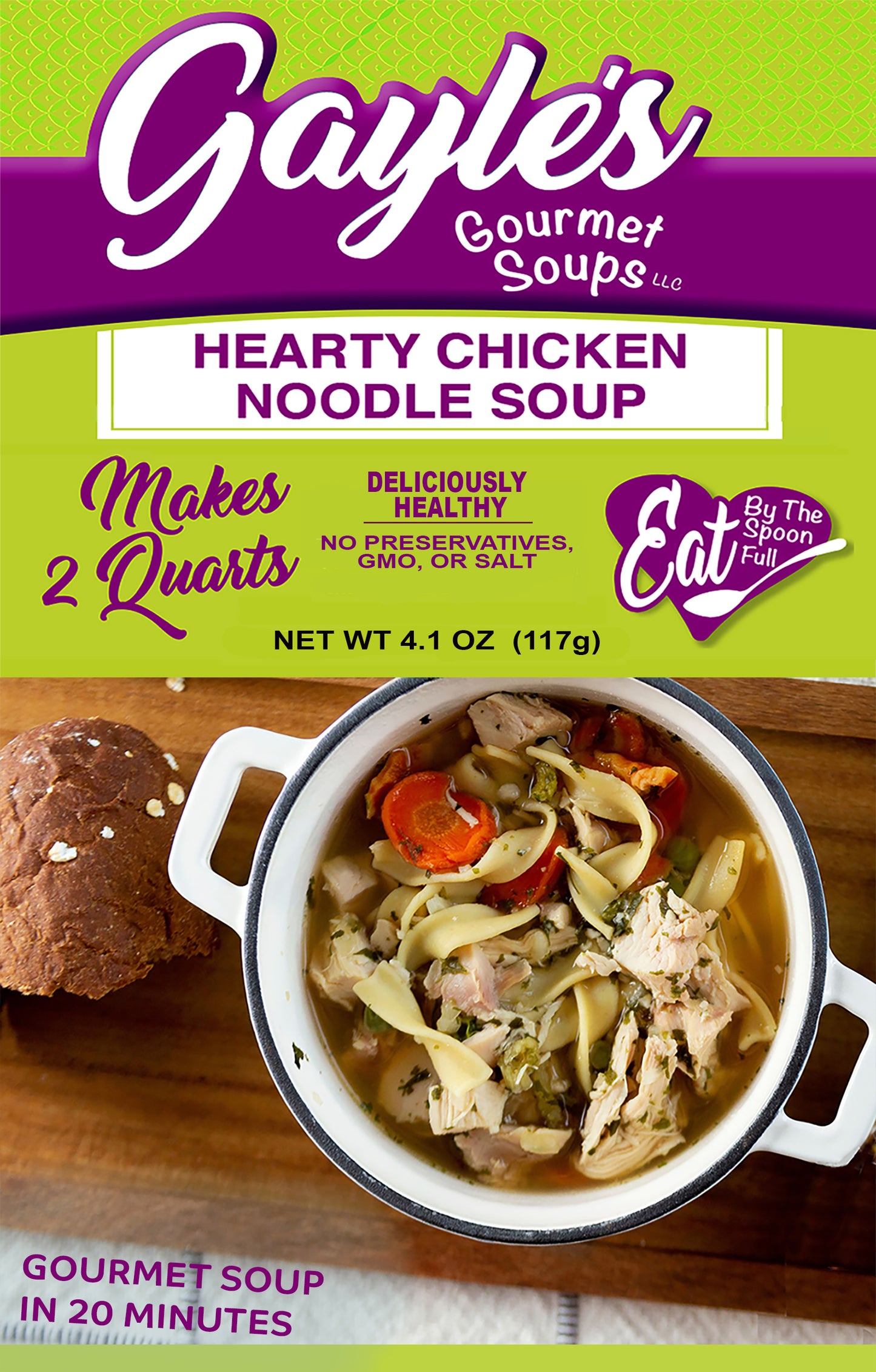 Hearty Chicken Noodle Soup  -  Gayle's Gourmet Soups