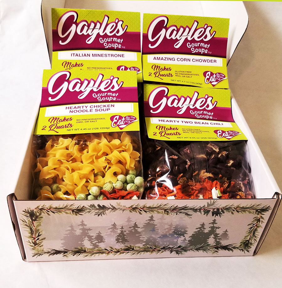 Small Christmas Box of 4 each Gayle's Gourmet Soups